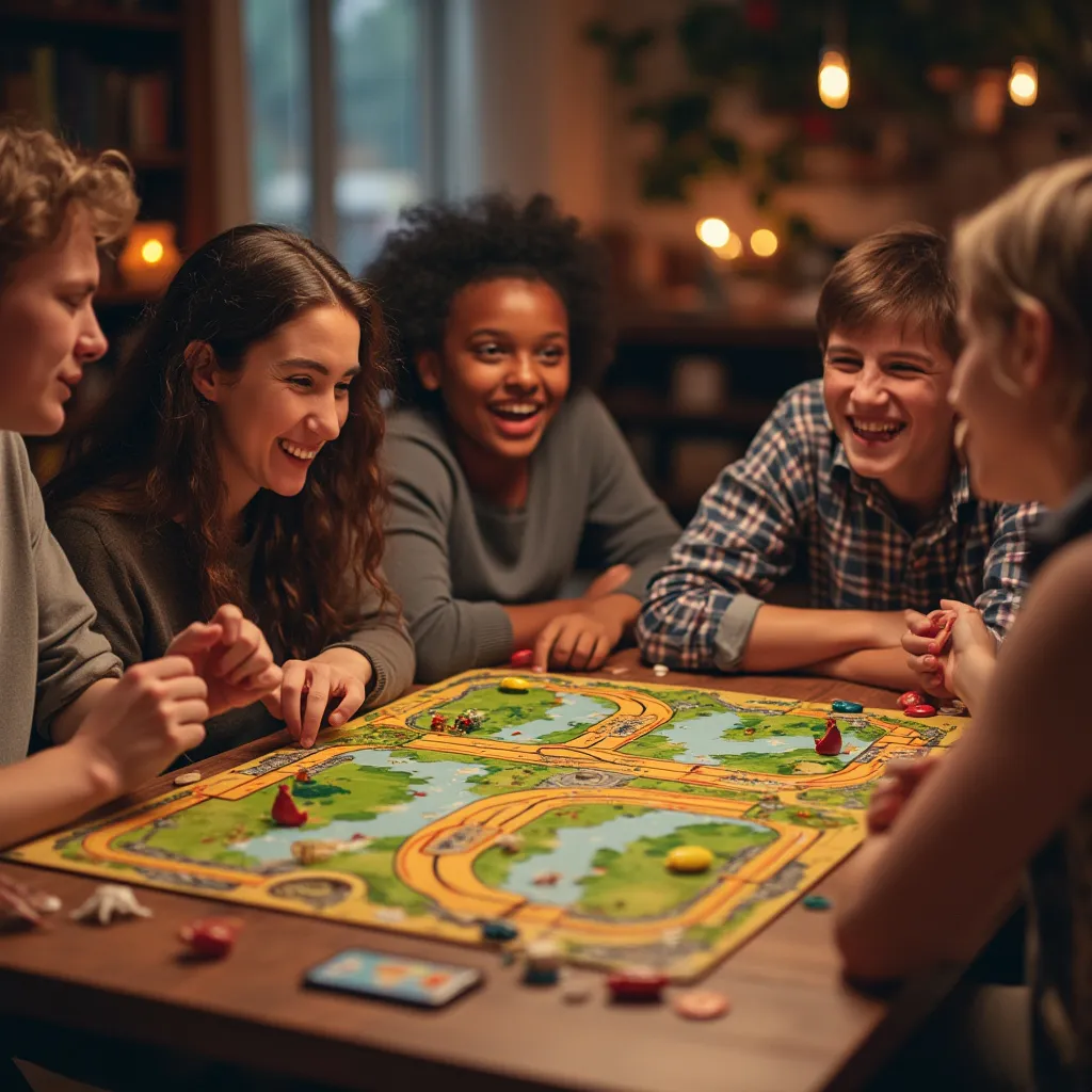 Board game group playing Chicken Road
